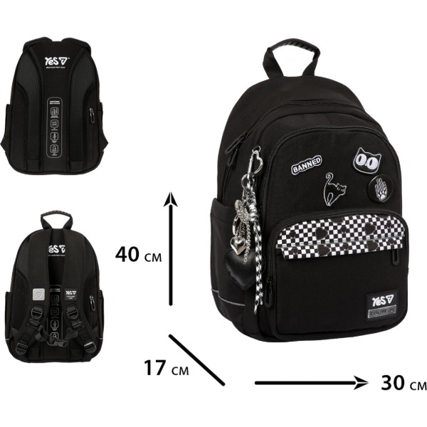 Фото - Рюкзак шкільний YES TS-47M Black Cat (550306)